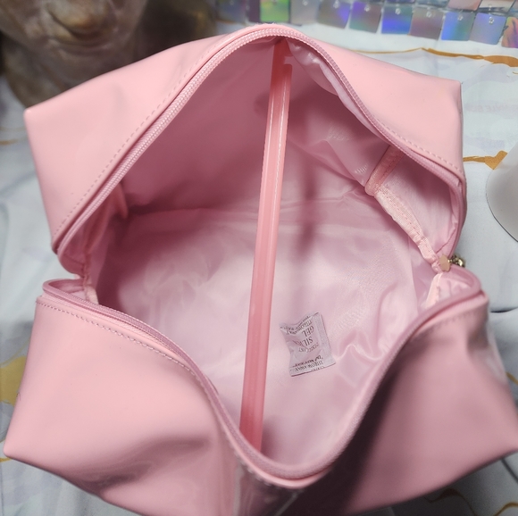 New very rare discontinued Jeffree Star Cosmetics large pink velour makeup bag - Picture 8 of 9